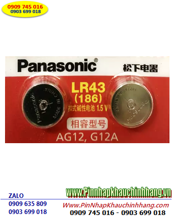 Pin LR43 AG12; Pin 1,5v Alkaline Panasonic LR43 AG12 chính hãng _viên